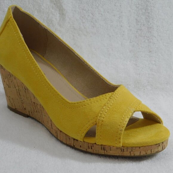 Charter Club Shoes - W451 Charter Club Yellow Toniie Wedge Sandals Size 7.5 M